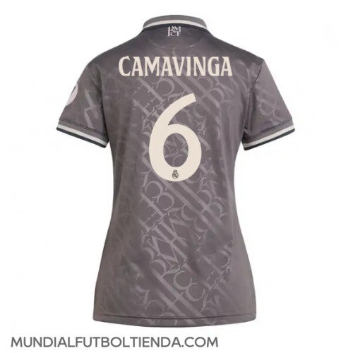 Camiseta Real Madrid Eduardo Camavinga #6 Tercera Equipación Replica 2024-25 para mujer mangas cortas